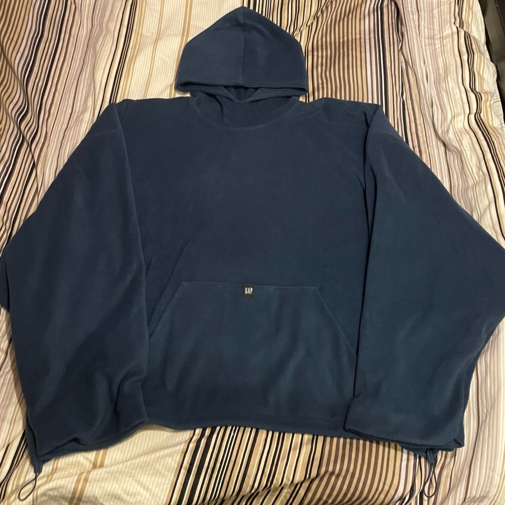 Yeezy x GAP x Balenciaga Polar Fleece Navy padded oversized hoodie - SIZE L